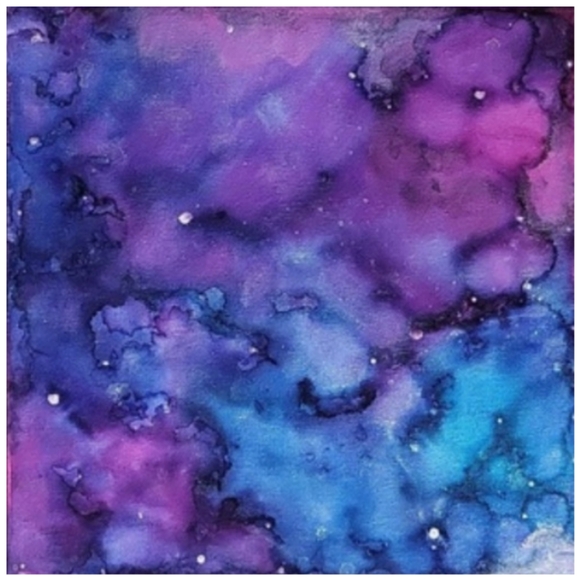 Hand Crafted Other - Hand Crafted Purple and Blue Abstract Design 12x12 Inches Canvas Picture